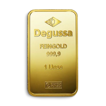 1 oz Degussa gold bar