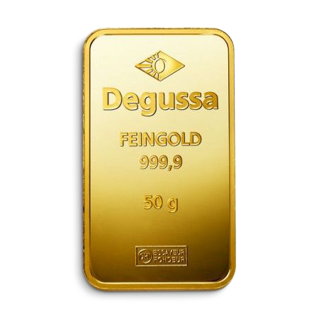 Lingot d'or Degussa de 50 g